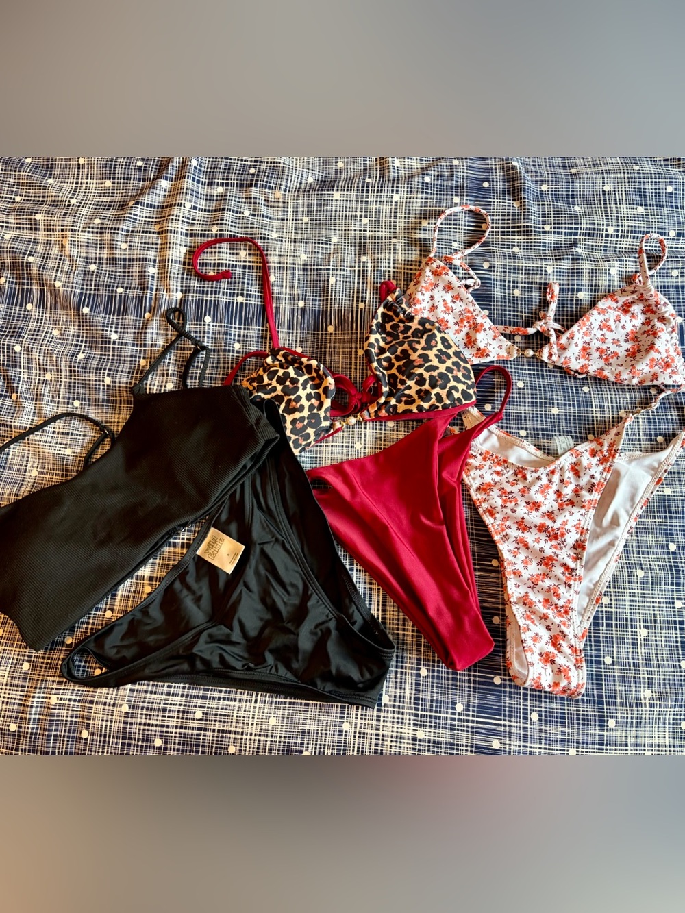 Mixed Summer Bikini Set - Leopard, Burgundy, Black, Floral
